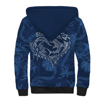 Hawaii Father's Day Vintage Lei Sherpa Hoodie Hauoli la Makuakane - Blue LT7 - Polynesian Pride