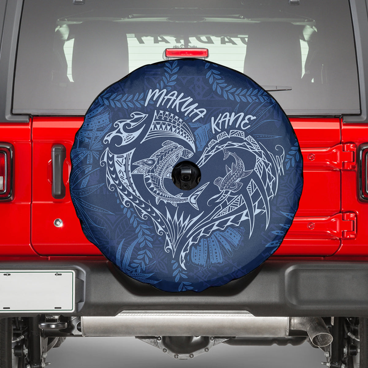 Hawaii Father's Day Vintage Lei Spare Tire Cover Hauoli la Makuakane - Blue LT7 - Polynesian Pride