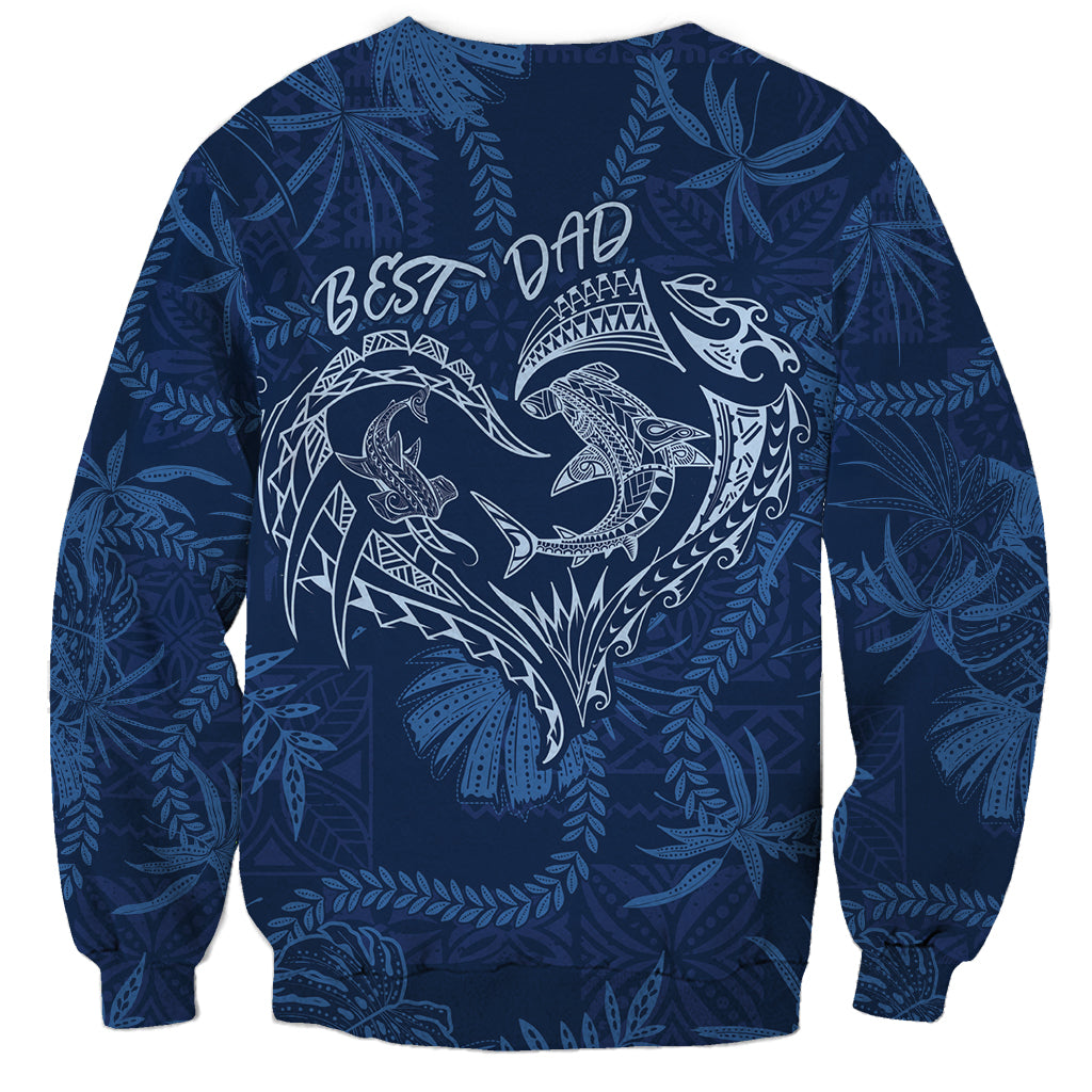 Hawaii Father's Day Vintage Lei Sweatshirt Hauoli la Makuakane - Blue
