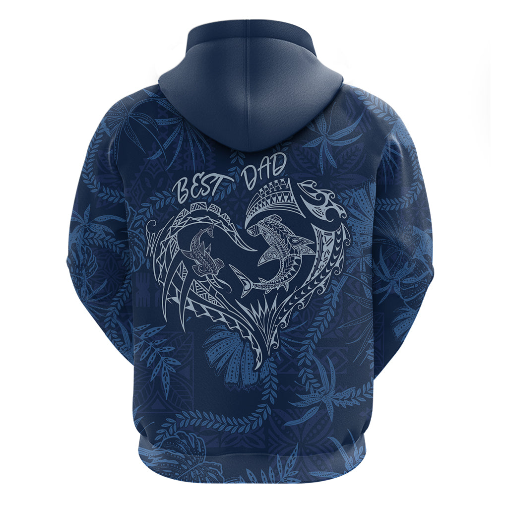 Hawaii Father's Day Vintage Lei Zip Hoodie Hauoli la Makuakane - Blue LT7 - Polynesian Pride