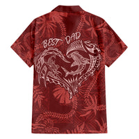 Hawaii Father's Day Vintage Lei Family Matching Short Sleeve Bodycon Dress and Hawaiian Shirt Hauoli la Makuakane - Red LT7 - Polynesian Pride