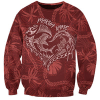 Hawaii Father's Day Vintage Lei Sweatshirt Hauoli la Makuakane - Red LT7 Unisex Red - Polynesian Pride