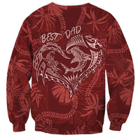 Hawaii Father's Day Vintage Lei Sweatshirt Hauoli la Makuakane - Red LT7 - Polynesian Pride