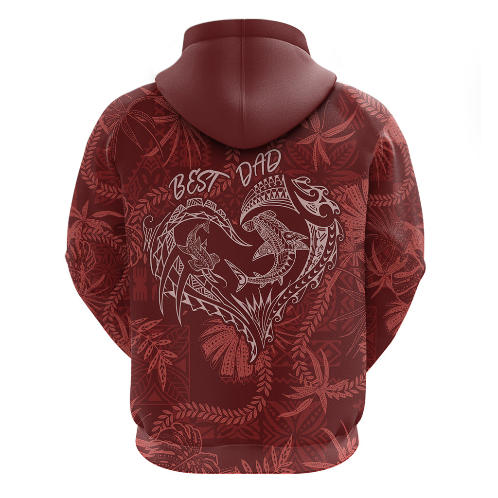 Hawaii Father's Day Vintage Lei Zip Hoodie Hauoli la Makuakane - Red LT7 - Polynesian Pride