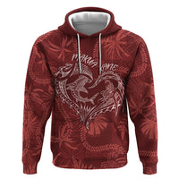 Hawaii Father's Day Vintage Lei Zip Hoodie Hauoli la Makuakane - Red LT7 Pullover Hoodie Red - Polynesian Pride
