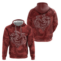 Hawaii Father's Day Vintage Lei Zip Hoodie Hauoli la Makuakane - Red LT7 - Polynesian Pride