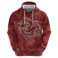 Hawaii Father's Day Vintage Lei Zip Hoodie Hauoli la Makuakane - Red LT7 - Polynesian Pride