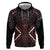Maori Taiaha Whakairo Personalized Hoodie Red Poutama Motifs