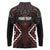 Maori Taiaha Whakairo Personalized Long Sleeve Polo Shirt Red Poutama Motifs