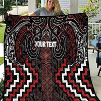 Maori Taiaha Whakairo Personalized Quilt Red Poutama Motifs LT7 Red - Polynesian Pride