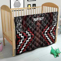 Maori Taiaha Whakairo Personalized Quilt Red Poutama Motifs LT7 - Polynesian Pride