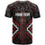 Maori Taiaha Whakairo Personalized T Shirt Red Poutama Motifs