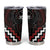 Maori Taiaha Whakairo Personalized Tumbler Cup Red Poutama Motifs