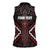 Maori Taiaha Whakairo Personalized Women Sleeveless Polo Shirt Red Poutama Motifs