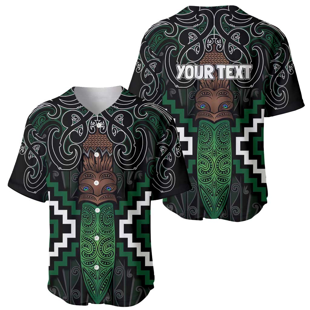 Maori Taiaha Pounamu Whakairo Personalized Baseball Jersey Jade Poutama Motifs LT7 - Polynesian Pride