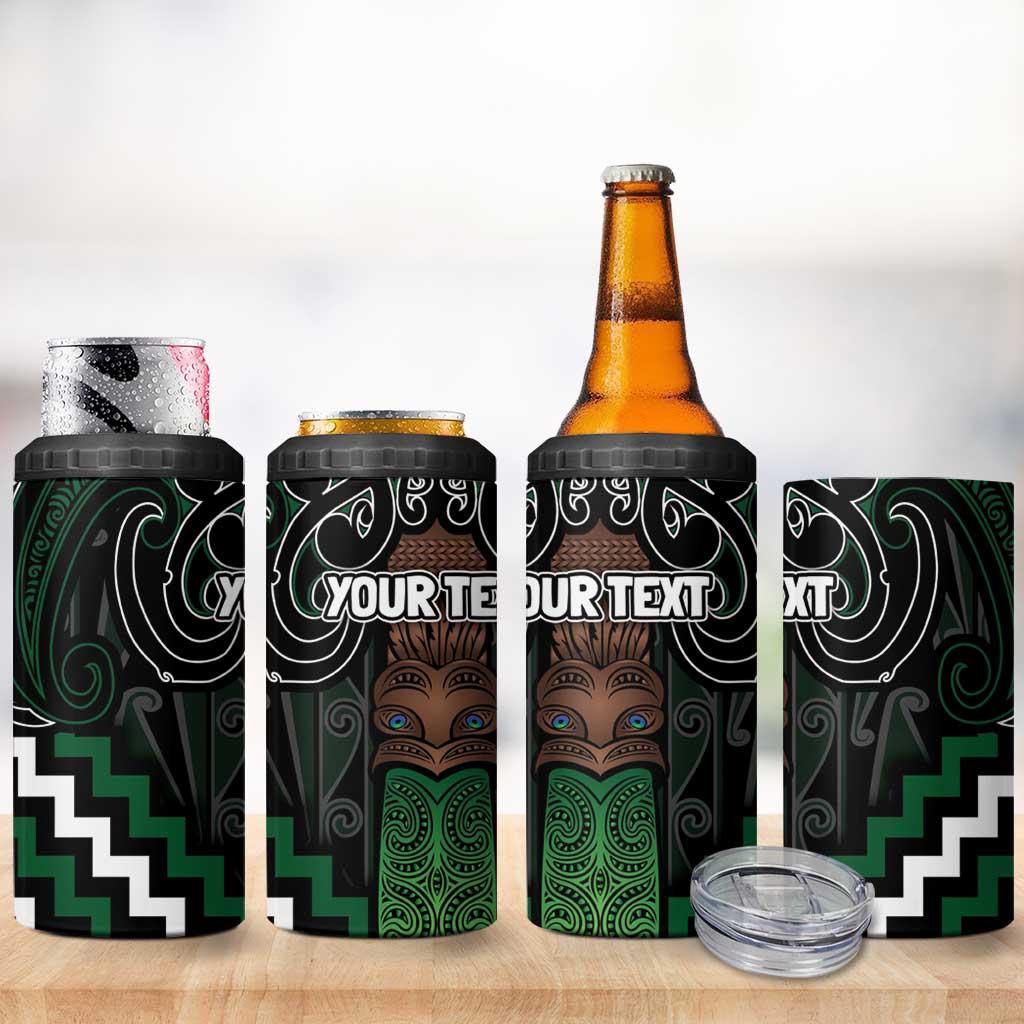 Maori Taiaha Pounamu Whakairo Personalized 4 in 1 Can Cooler Tumbler Jade Poutama Motifs LT7 - Polynesian Pride