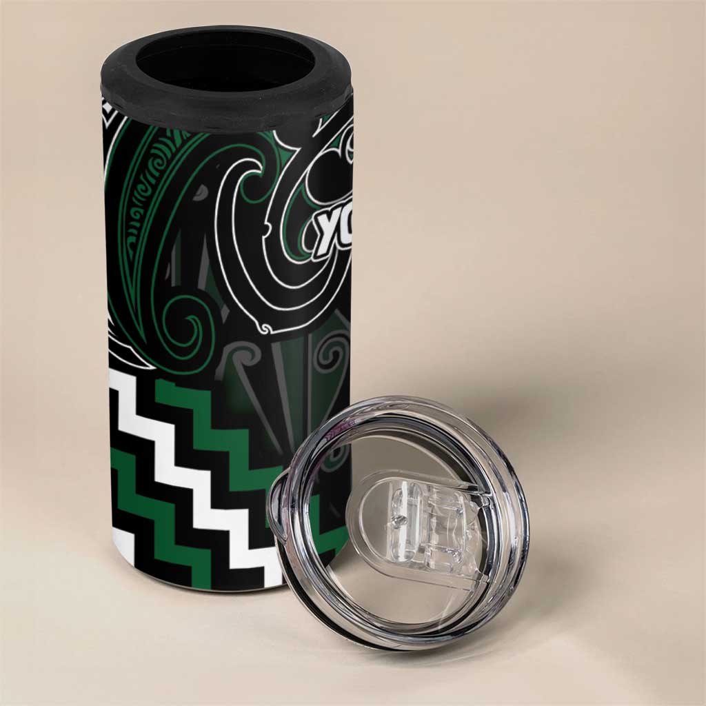 Maori Taiaha Pounamu Whakairo Personalized 4 in 1 Can Cooler Tumbler Jade Poutama Motifs LT7 - Polynesian Pride