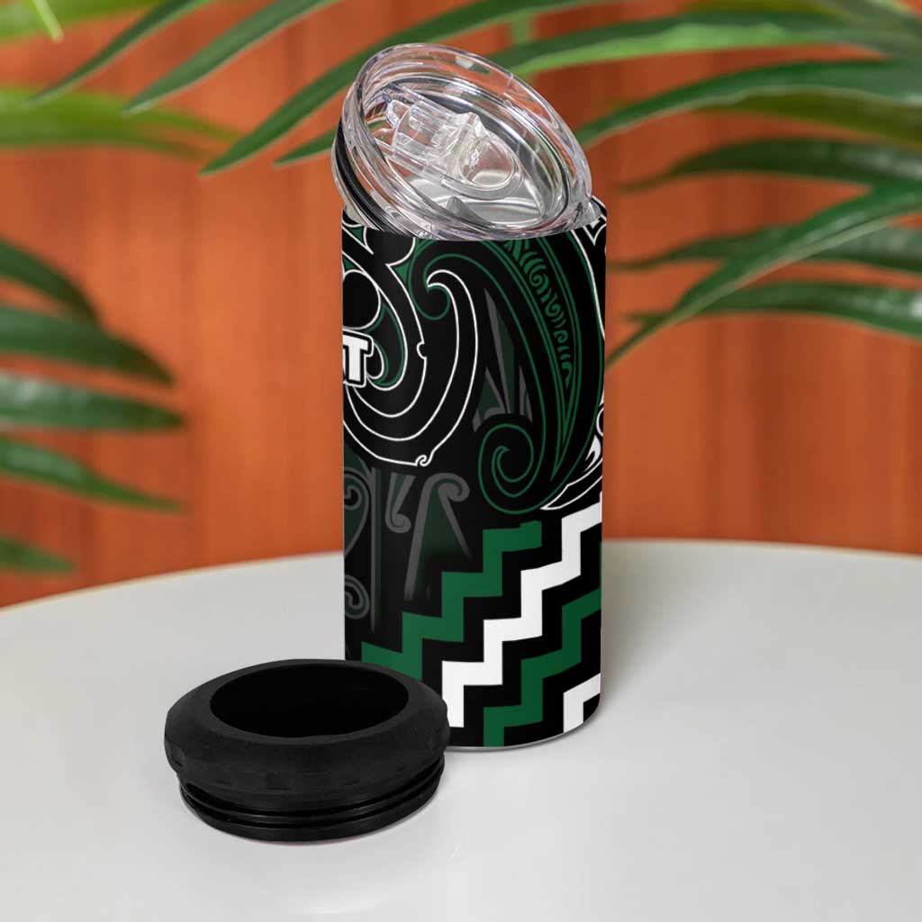 Maori Taiaha Pounamu Whakairo Personalized 4 in 1 Can Cooler Tumbler Jade Poutama Motifs LT7 - Polynesian Pride