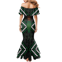 Maori Taiaha Pounamu Whakairo Personalized Family Matching Mermaid Dress and Hawaiian Shirt Jade Poutama Motifs LT7 - Polynesian Pride