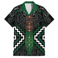 Maori Taiaha Pounamu Whakairo Personalized Family Matching Off The Shoulder Long Sleeve Dress and Hawaiian Shirt Jade Poutama Motifs LT7 Dad's Shirt - Short Sleeve Jade - Polynesian Pride