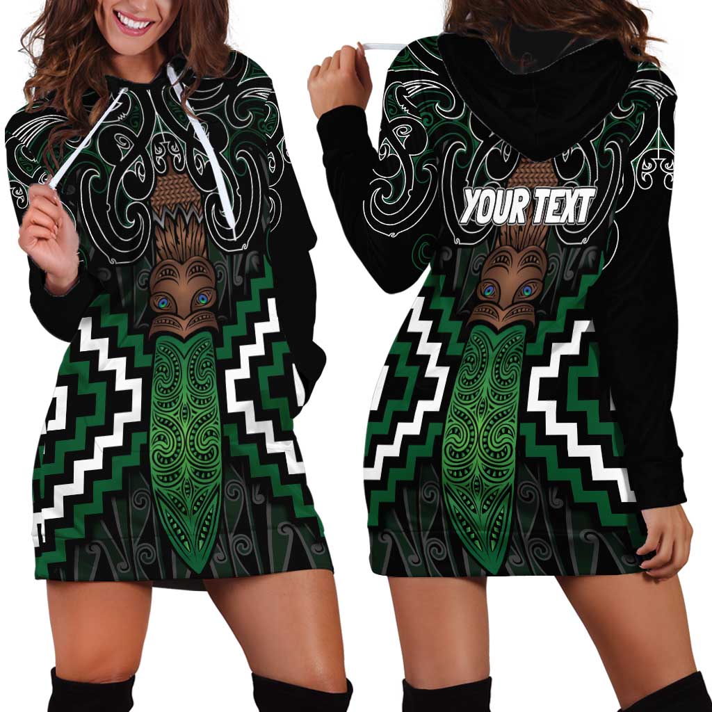 Maori Taiaha Pounamu Whakairo Personalized Hoodie Dress Jade Poutama Motifs LT7 - Polynesian Pride