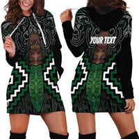 Maori Taiaha Pounamu Whakairo Personalized Hoodie Dress Jade Poutama Motifs LT7 - Polynesian Pride