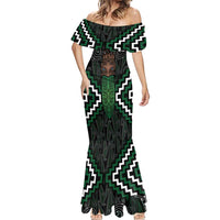 Maori Taiaha Pounamu Whakairo Personalized Mermaid Dress Jade Poutama Motifs LT7 - Polynesian Pride