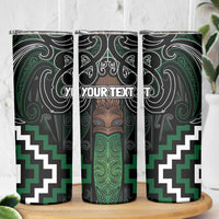 Maori Taiaha Pounamu Whakairo Personalized Skinny Tumbler Jade Poutama Motifs LT7 - Polynesian Pride