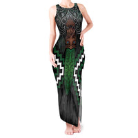 Maori Taiaha Pounamu Whakairo Personalized Tank Maxi Dress Jade Poutama Motifs LT7 Women Jade - Polynesian Pride