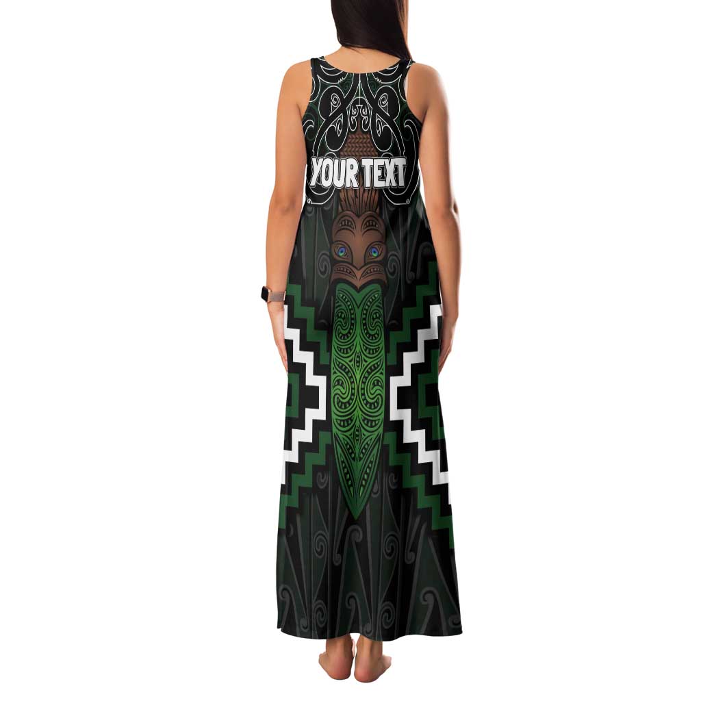 Maori Taiaha Pounamu Whakairo Personalized Tank Maxi Dress Jade Poutama Motifs LT7 - Polynesian Pride