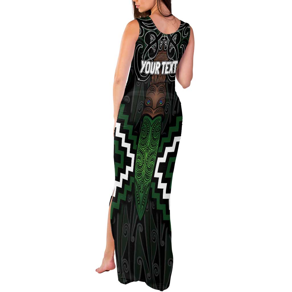 Maori Taiaha Pounamu Whakairo Personalized Tank Maxi Dress Jade Poutama Motifs LT7 - Polynesian Pride