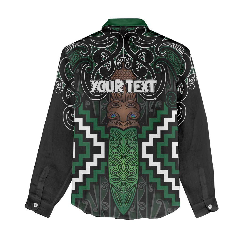 Maori Taiaha Pounamu Whakairo Personalized Women Casual Shirt Jade Poutama Motifs LT7 - Polynesian Pride