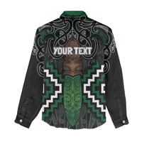 Maori Taiaha Pounamu Whakairo Personalized Women Casual Shirt Jade Poutama Motifs LT7 - Polynesian Pride