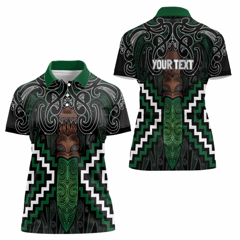 Maori Taiaha Pounamu Whakairo Personalized Women Polo Shirt Jade Poutama Motifs LT7 - Polynesian Pride