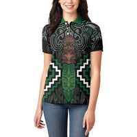 Maori Taiaha Pounamu Whakairo Personalized Women Polo Shirt Jade Poutama Motifs LT7 - Polynesian Pride