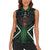 Maori Taiaha Pounamu Whakairo Personalized Women Sleeveless Polo Shirt Jade Poutama Motifs