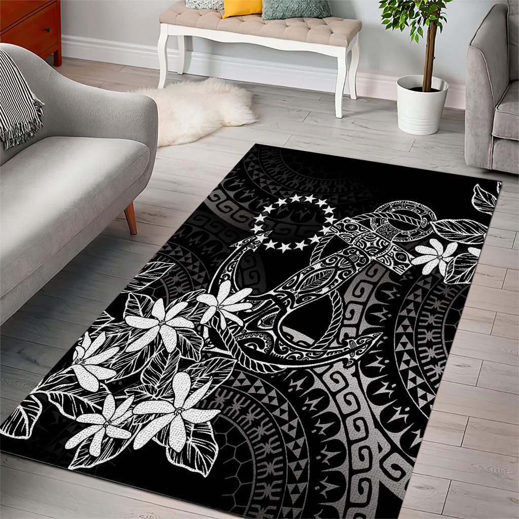 Black Kuki Airani Tapakau Area Rug Tribal Anchor Mix Tiare LT7 - Polynesian Pride