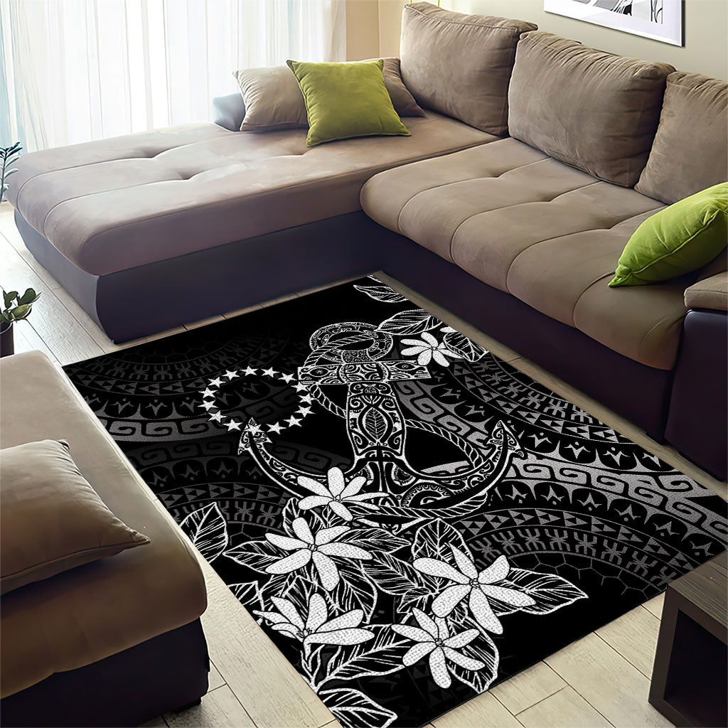 Black Kuki Airani Tapakau Area Rug Tribal Anchor Mix Tiare LT7 - Polynesian Pride