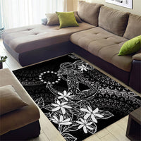 Black Kuki Airani Tapakau Area Rug Tribal Anchor Mix Tiare LT7 - Polynesian Pride
