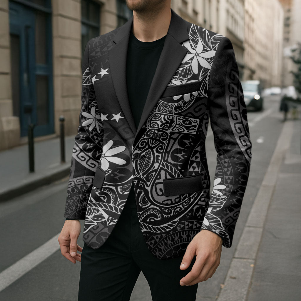 Black Kuki Airani Tapakau Blazer Tribal Anchor Mix Tiare