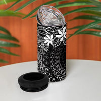 Black Kuki Airani Tapakau 4 in 1 Can Cooler Tumbler Tribal Anchor Mix Tiare LT7 - Polynesian Pride