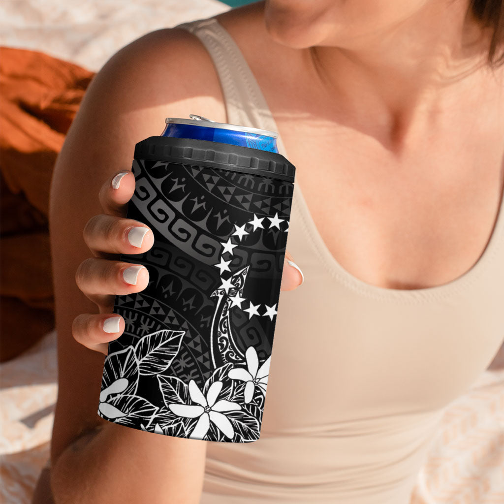 Black Kuki Airani Tapakau 4 in 1 Can Cooler Tumbler Tribal Anchor Mix Tiare LT7 - Polynesian Pride