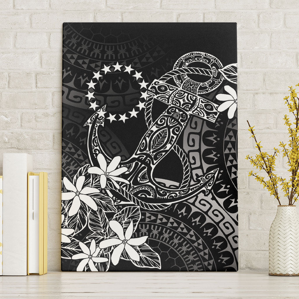 Black Kuki Airani Tapakau Canvas Wall Art Tribal Anchor Mix Tiare