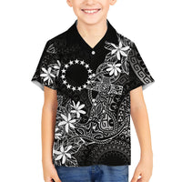 Black Kuki Airani Tapakau Family Matching Mermaid Dress and Hawaiian Shirt Tribal Anchor Mix Tiare LT7 Son's Shirt Black - Polynesian Pride