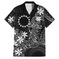 Black Kuki Airani Tapakau Family Matching Off Shoulder Short Dress and Hawaiian Shirt Tribal Anchor Mix Tiare LT7 Dad's Shirt - Short Sleeve Black - Polynesian Pride