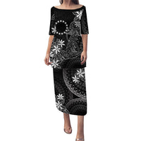 Black Kuki Airani Tapakau Family Matching Puletasi and Hawaiian Shirt Tribal Anchor Mix Tiare LT7 Mom's Dress Black - Polynesian Pride