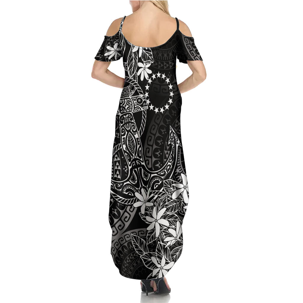 Black Kuki Airani Tapakau Family Matching Summer Maxi Dress and Hawaiian Shirt Tribal Anchor Mix Tiare LT7 - Polynesian Pride