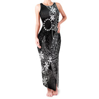 Black Kuki Airani Tapakau Family Matching Tank Maxi Dress and Hawaiian Shirt Tribal Anchor Mix Tiare LT7 Mom's Dress Black - Polynesian Pride