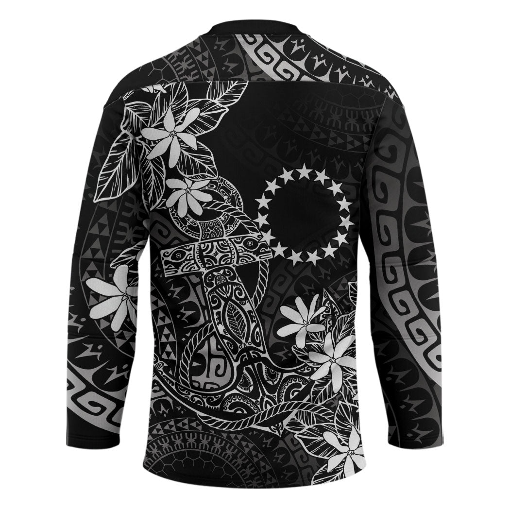Black Kuki Airani Tapakau Hockey Jersey Tribal Anchor Mix Tiare