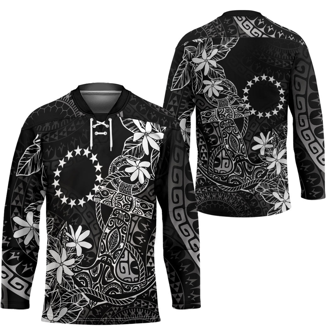 Black Kuki Airani Tapakau Hockey Jersey Tribal Anchor Mix Tiare